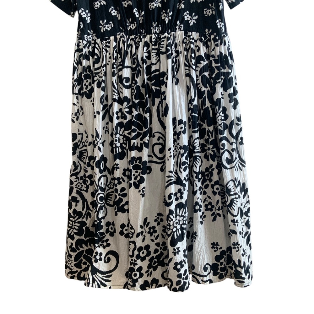 Vintage 90’s Phool Black White Wallpaper Print Cotton Dress Women’s Size XLarge - Picture 6 of 16
